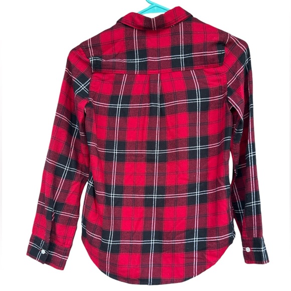 Abercrombie Kids Red Plaid Button-Up Shirt Size 9/10 - Long Sleeve Flannel - Picture 2 of 9